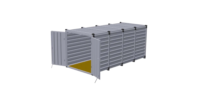 Materiaalcontainer 5 m dubbele deuren korte zijde