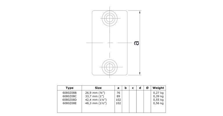 Koppelstuk 42.4 mm ZWART