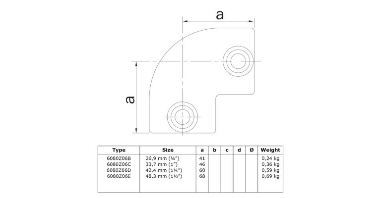 Elleboog 42.4 mm ZWART