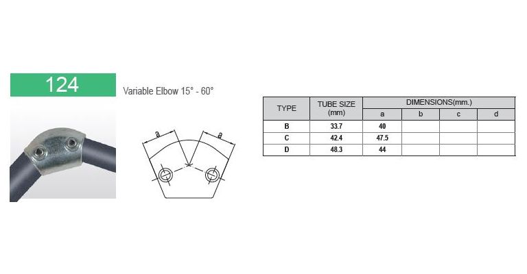 Elleboog 15-60 graden 48.3 mm