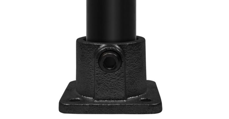 Voetplaat 26,9 mm zwart doorlopend vierkant