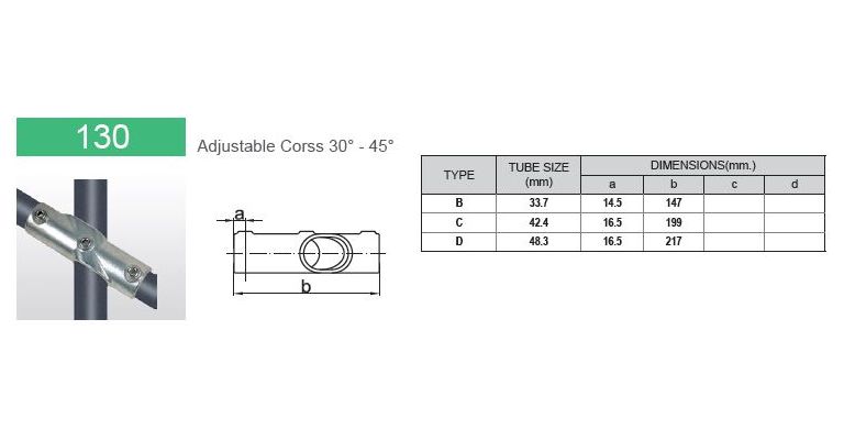 koppelstuk 30-45 graden open 33.7 mm
