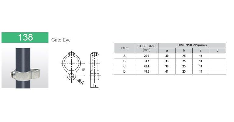 klemring hekscharnier V 33.7 mm