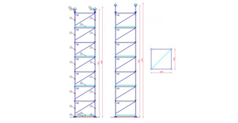Pal Toren gebruikt  type 25 hoogte 7,27 - 7,59 m.