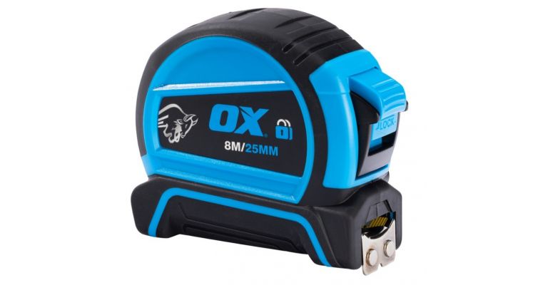 Rolmaat OX  PRO 25mm met dubbelzijdig meetlint 8m