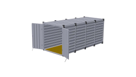 Materiaalcontainer 5 m dubbele deuren korte zijde