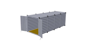 Materiaalcontainer 6 m dubbele deuren korte zijde