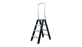 Eurostairs Dubbele Trap 2×4 Treden zwart